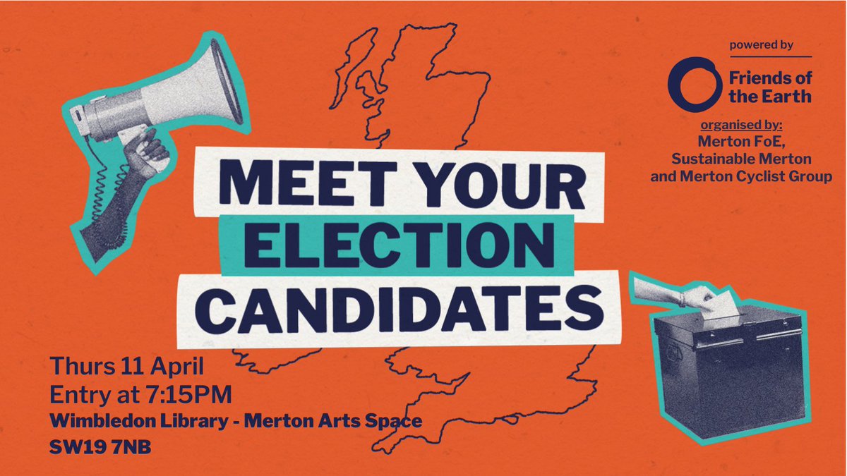 📢 MAKE CLIMATE ACTION A PRIORITY THIS #MayoralElection! ✊🏽 We've partnered with @FoEMerton & Merton Cyclists to host a #Hustings event, giving residents a chance to make their voices heard & hear local candidates debate their environmental policies🌍 ➡️bit.ly/mertonhustings