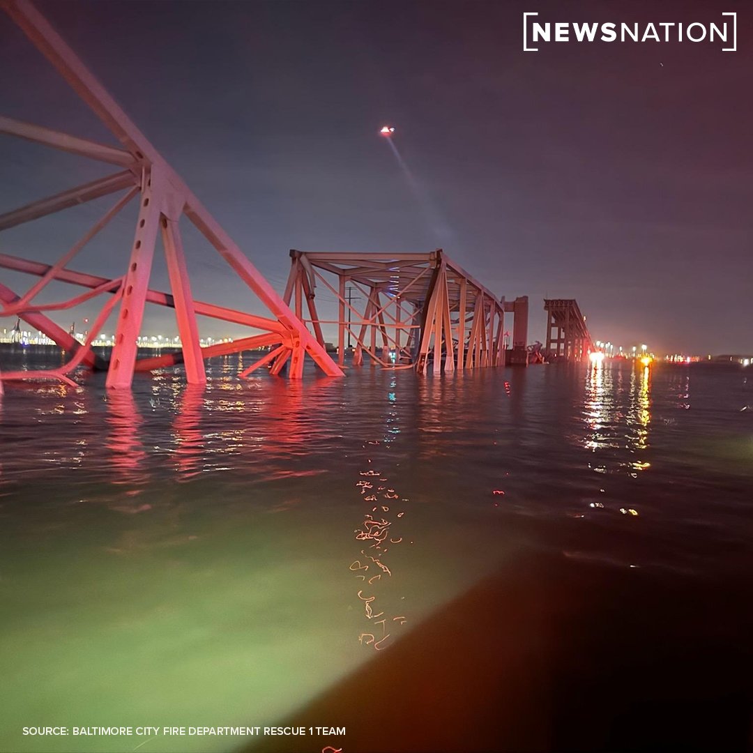 Baltimore fire officials released photos of the Francis Scott Key Bridge collapse upon arriving at the scene early Tuesday. Officials say they are searching for at least seven people after the bridge was struck by a cargo ship.

More: trib.al/PYzlRrR