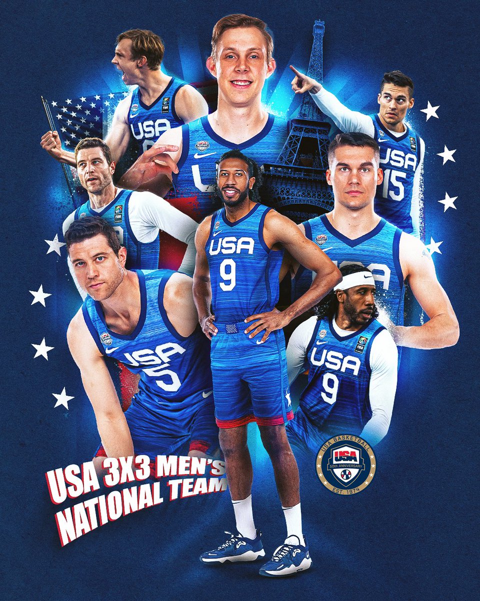 Paris Bound 👊 Introducing the 2024 USA 3x3 Men's National Team! 🇺🇸 #3x3MNT