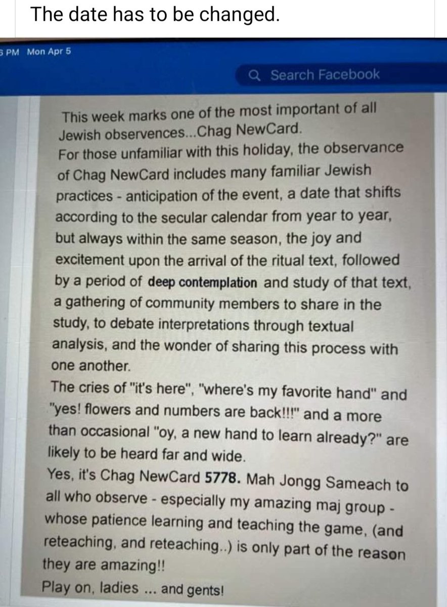 stacy_gitlin's tweet photo. To all those that observe.  As seen on a Mah Jong FB page. https://t.co/t5JYyTIi9W