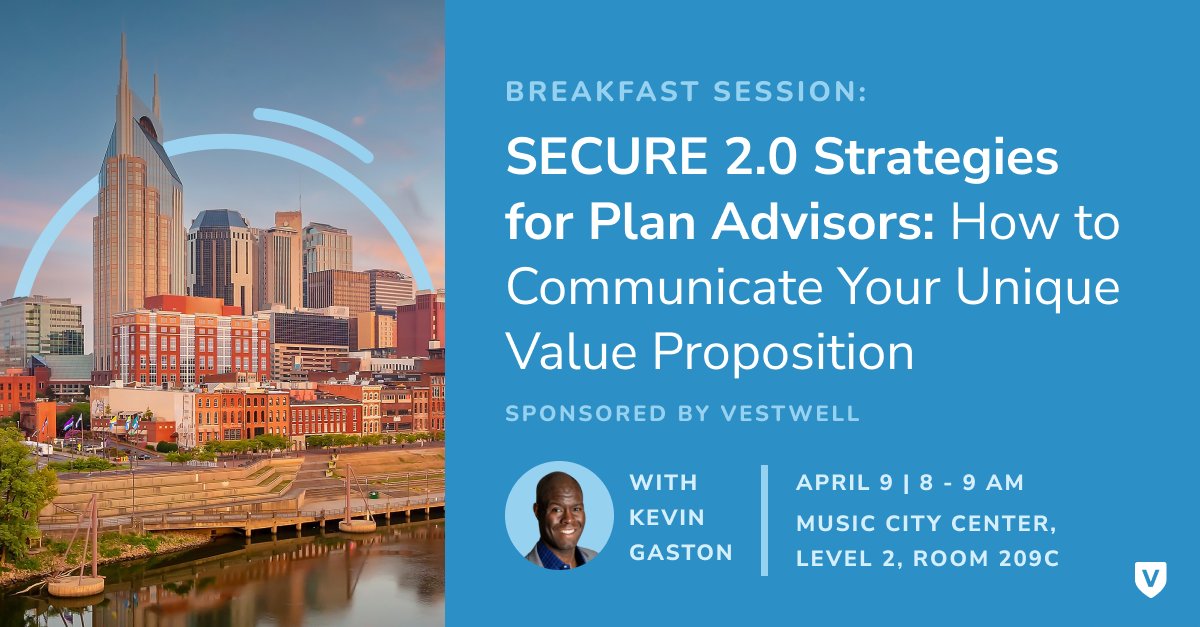 Attendees of the @NAPA401K Summit—be sure to stop by the advisor breakfast session on April 9 at 8 AM CT led by Vestwell’s Kevin Gaston. Learn how advisors can communicate their unique value proposition in response to SECURE Act 2.0. 🍳🥓