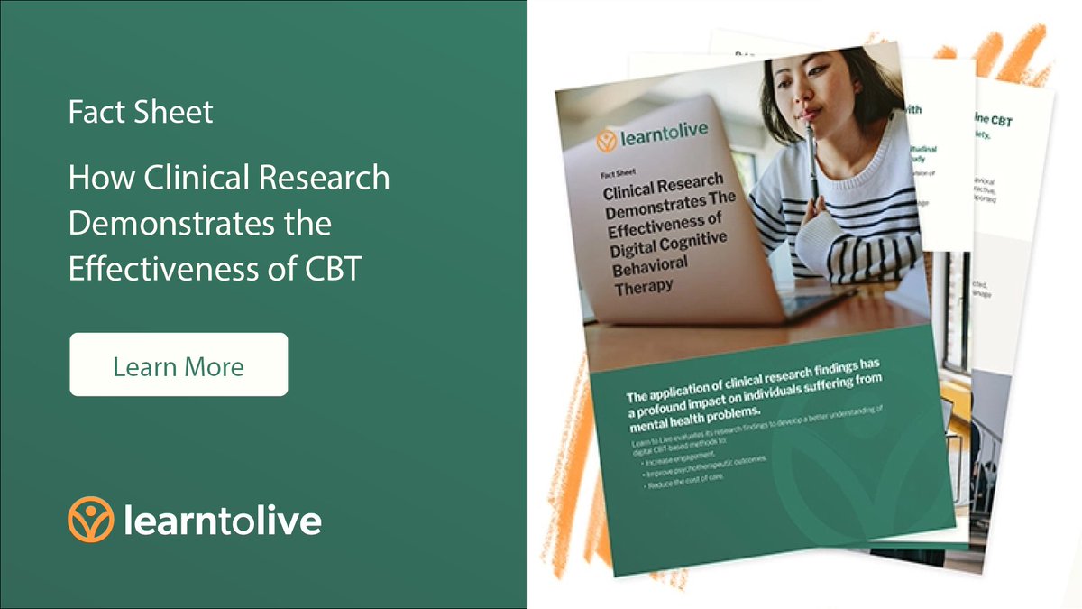 How effective is online cognitive behavioral therapy (CBT)? Did you know: · Online CBT is proven to be as effective as in-person therapy. · Combining online CBT with clinician coaching achieves better outcomes. Download the fact sheet. bit.ly/3TdlURd