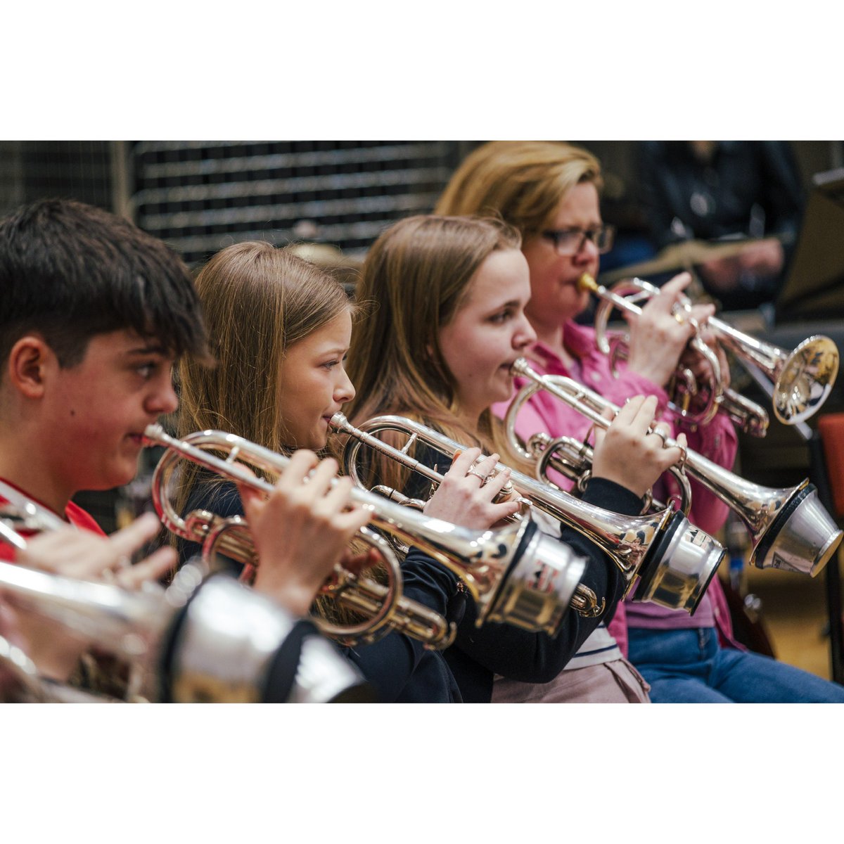 Today it’s the new @nyaw_ccic National Youth Brass Band of Wales that are in action at <a href="/theCentre/">Wales Millennium Centre</a>. This year’s band is twice the size of last year, and is sounding fantastic already, directed by Dutch conductor Erik Janssen.