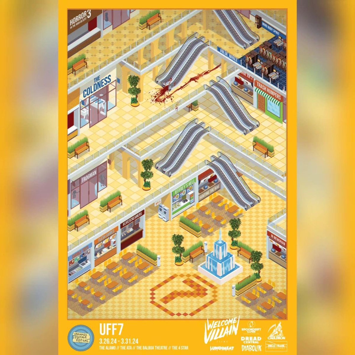 DDCP_SF's tweet image. Unnamed Footage Festival shenanigans begin today!!! As always, looking forward seeing a bunch of rad POV cinema, found footage horror, and faux documentary films. 📹💀🩸UFF7 trailer 🎞️ youtu.be/Zm5OLJQBFzo?si…