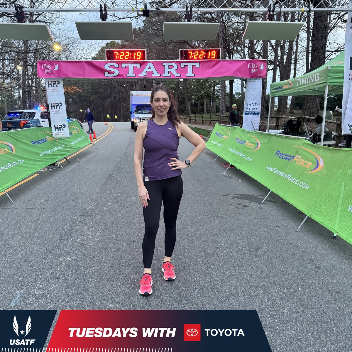 Meet Briana Frank, March’s Tuesday with @Toyota feature. New to USATF, she already has her sights set on becoming a USATF Masters All American. Briana is dedicated to bettering her health through running with her community! Read more: bit.ly/49c4MkF #TuesdayWithToyota