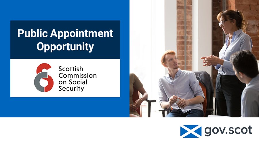 Scottish Ministers are looking to appoint a Chair to the Scottish Commission on Social Security (SCoSS). SCoSS provides independent scrutiny of the Scottish social security system and holds Scottish Ministers to account. *Closes a week today * To apply: bit.ly/4ab1cby