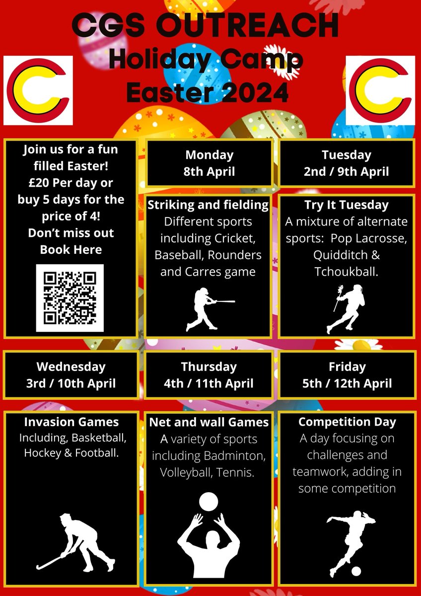 There are still some spaces left for our Easter holiday camp, to book use the QR code, email outreach@carres.uk or call 01529 308746.