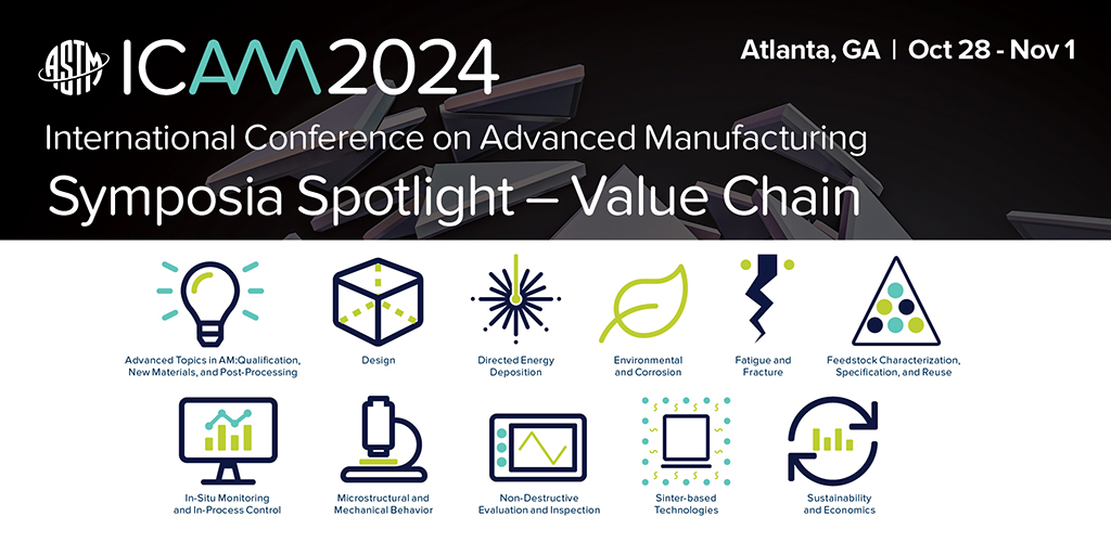 Additive Manufacturing Center of Excellence (@astmamcoe) on Twitter photo Call for abstracts
<a href="/ASTMIntl/">ASTM International</a> Conference on Advanced Manufacturing
👨💻 In-Situ Monitoring
🔧Microstructural + Mechanical Behavior
🔎Non-Destructive Evaluation + Inspection
📒Sinter-Based Technologies
♻️Sustainability + Economics
Deadline April 5: amcoe.org/event/icam2024/ Call for abstracts
<a href="/ASTMIntl/">ASTM International</a> Conference on Advanced Manufacturing
👨💻 In-Situ Monitoring
🔧Microstructural + Mechanical Behavior
🔎Non-Destructive Evaluation + Inspection
📒Sinter-Based Technologies
♻️Sustainability + Economics
Deadline April 5: amcoe.org/event/icam2024/