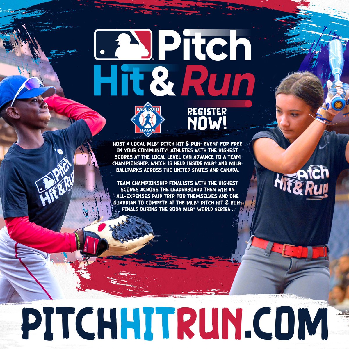 Lock In 🔒 a DATE in your calendar to HOST a local MLB Pitch, Hit & Run during a Team Practice! ☑️ Easy set-up ☑️ Grow athletes’ skills. ☑️ Advance individual athletes to a Team Championship held inside select MLB Ballparks! mlb.com/pitch-hit-and-…