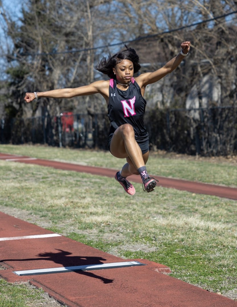 School Record Alert! Rosjai Curtis ties the Shawnee Mission North TJ record with a jump of 37’ 10.5”. Big things to come!