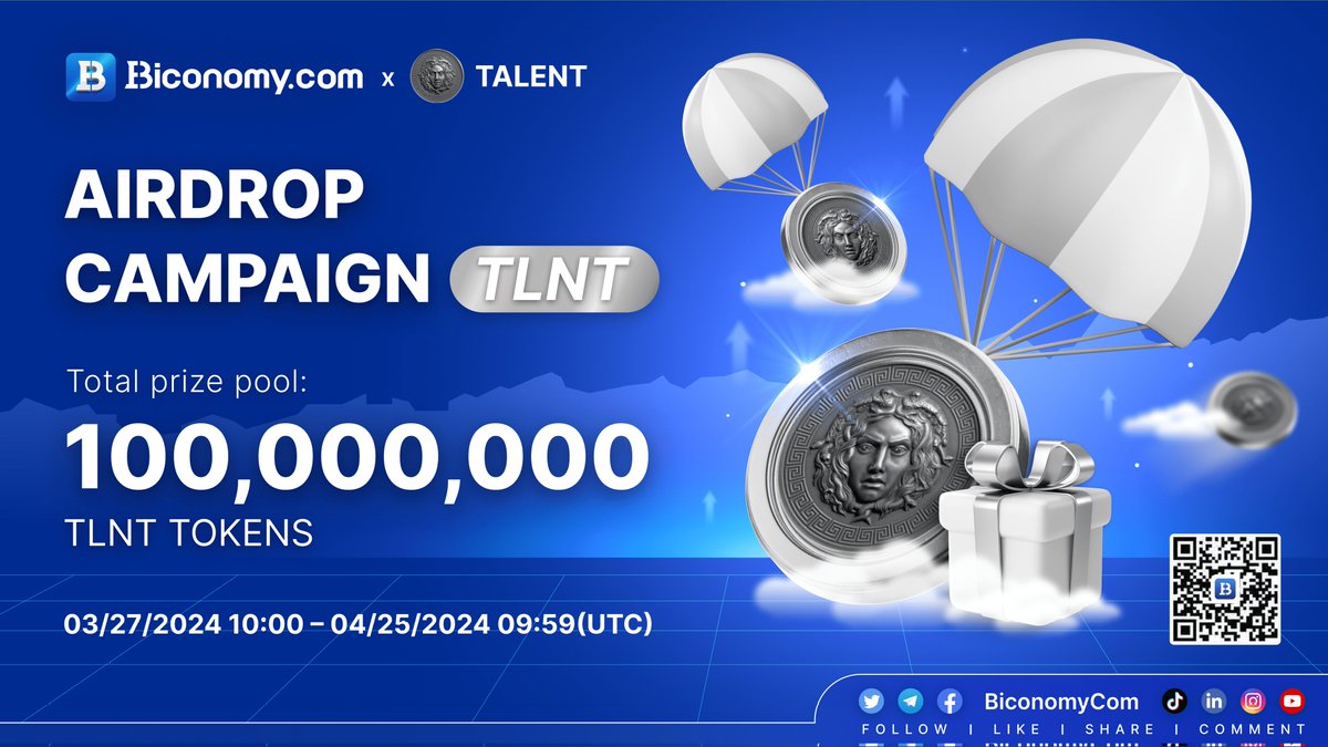 BiconomyCom's tweet image. 🚀#TALENT ( $TLNT ) Listing #Airdrop to Share 100,000,000 TLNT🚀

Dear Biconomy users around the world:

Celebrating the listing of @Talenttoken. TALENT &amp;amp; Biconomy Exchange is giving away 20,000,000 TLNT ~ to share with airdrop participants!💰

📅Activity time: 03/27/2024 10:00 –…