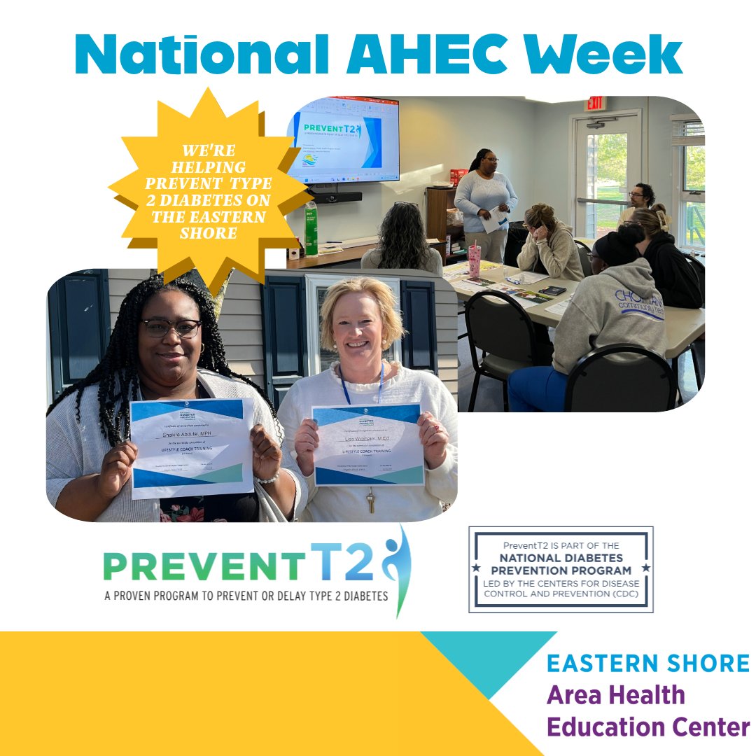 AHECs have to be flexible to meet the needs of local communities. We promote healthy lifestyle habits as preventive treatment before a patient's health worsens. Visit our website to learn about our Diabetes Prevention Program.
#NationalAHEC #AHECWeek2024 #esahec #preventT2