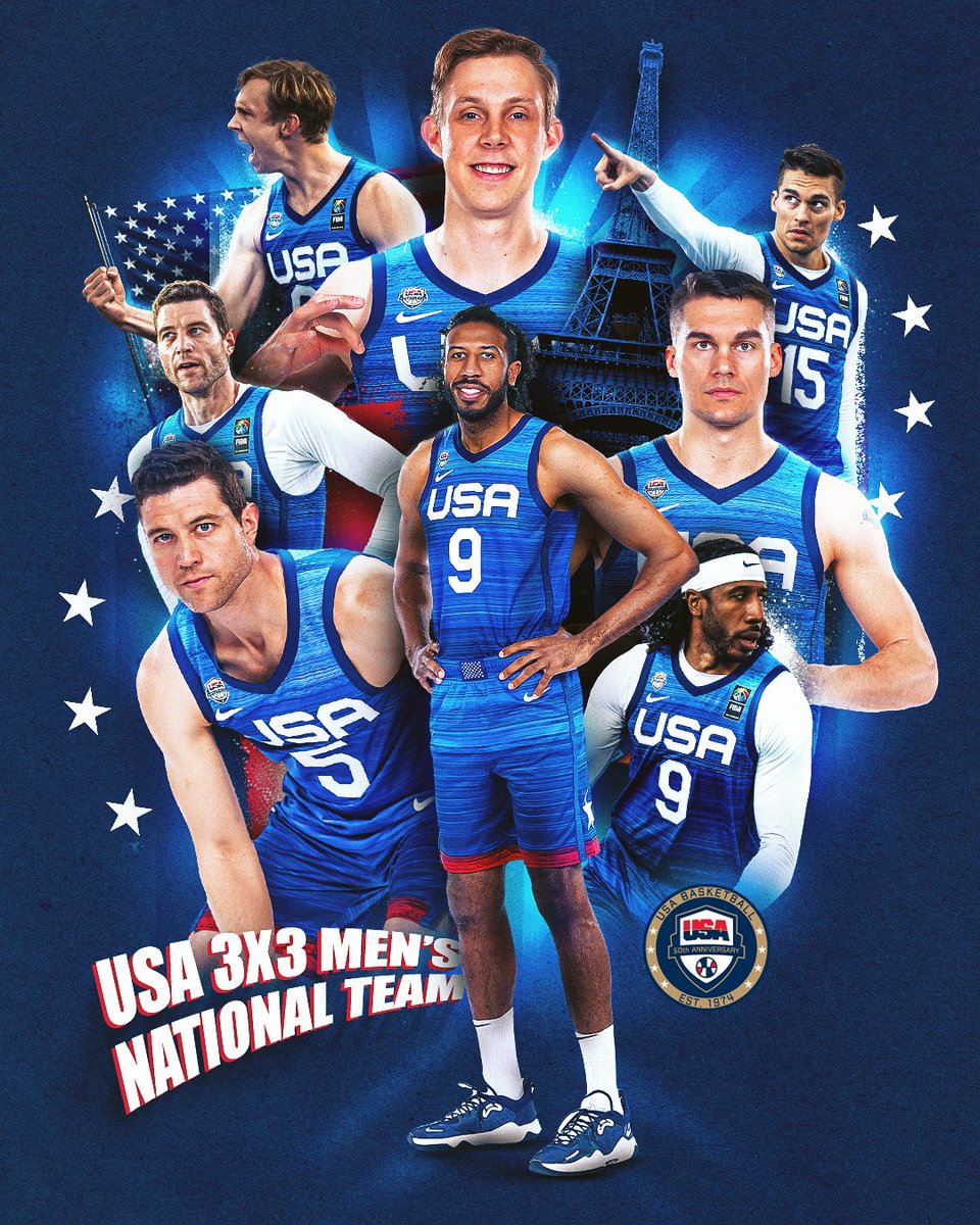 The first-ever 🇺🇸 #3x3MNT to play in the Olympics 🙌 @usab3x3 has selected Canyon Barry, Jimmer Fredette, Kareem Maddox & Dylan Travis to the 2024 USA 3x3 Men's National Team!