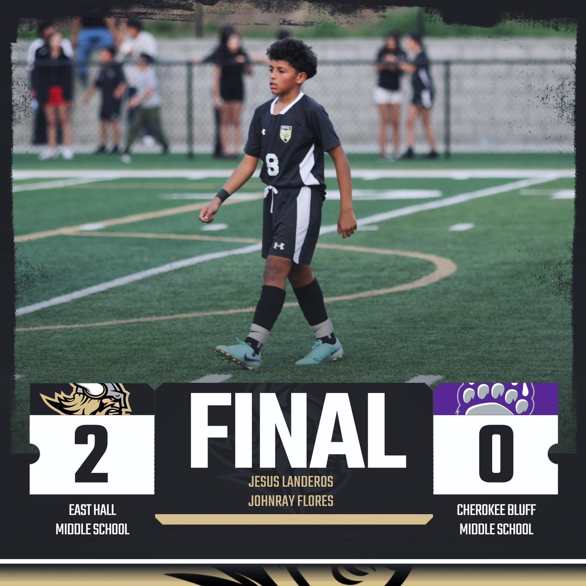 EHMS boys pick up another win against Cherokee Bluff yesterday 2-0. Jesus Landeros and Johnray Flores both scored in the win. They close out the regular season at home on Thursday against Chestatee. Let go Vikings!