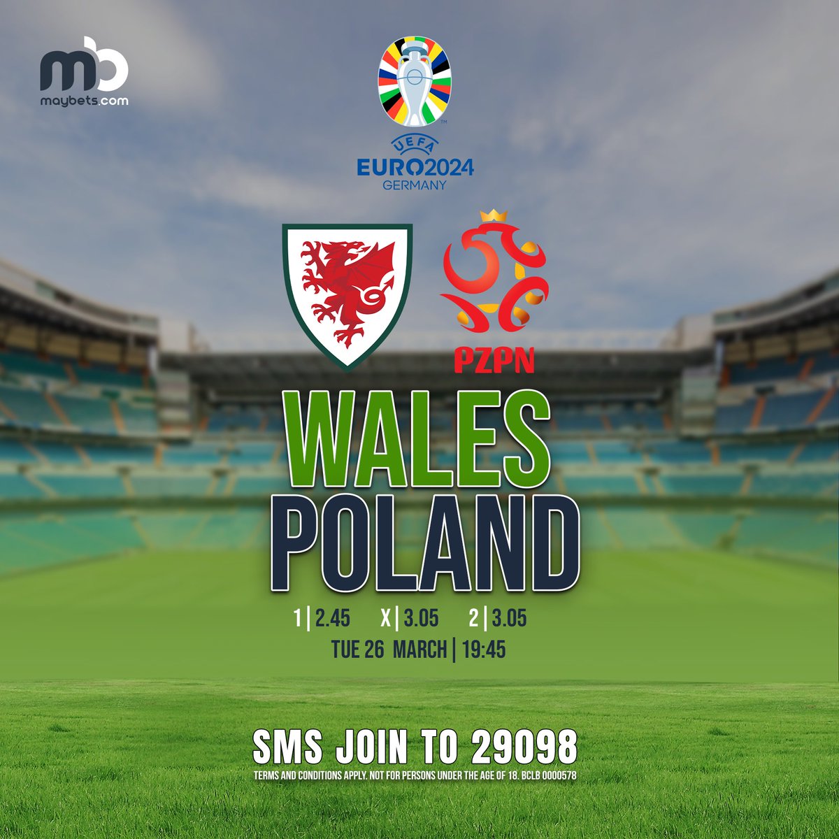 Wales na Poland Wana clash in a crucial play-off match for a spot in Germany! 🏆 Team zote  zime-come off impressive victories na  wako ready ku battle it out. 🏴🆚🇵🇱

Ni Kichwa, GG/NG, Over/Under? ⚽👀
Wekelea➡ bit.ly/karibu-maybets

💰⚽️ #Wales #Poland #EuroQualifiers