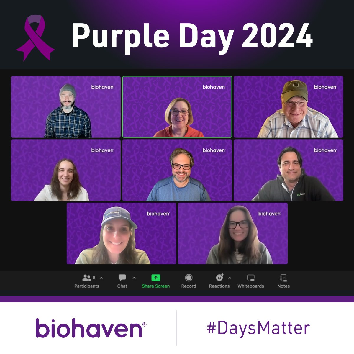 In honor of #epilepsyawareness we're sporting purple to support #PurpleDay! 💜 Biohaven is committed to developing potential therapies for those impacted by #epilepsy.