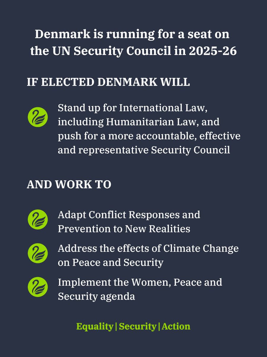 Yesterday in #NYC, 🇩🇰 Foreign Minister, @larsloekke, launched the cross-cutting & thematic priorities for Denmark's candidature for a seat on the #UNSC 2025-26. 👉 Read more about the 🇩🇰 candidature here: DK4UNSC.dk #DK4UNSC #EqualitySecurityAction