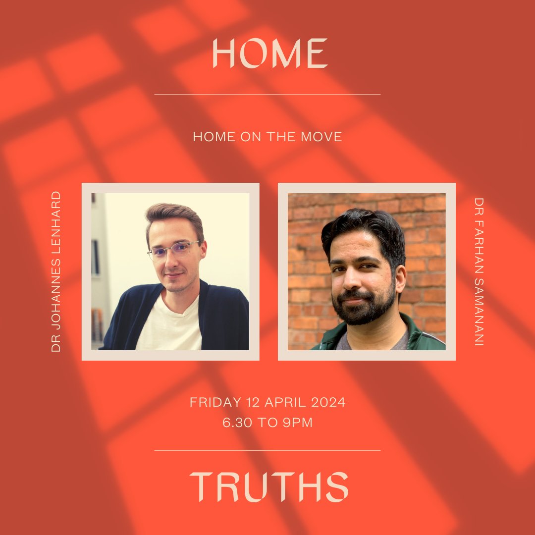 Spend an evening with Dr Johannes Lenhard and Dr Farhan Samanani exploring how people, from migrants around Paris' Gare de Nord to the diverse streets of Kilburn in London, have reimagined home as a zone of connection and change. #HomeTruths 🎟️bit.ly/hometruths_hom…