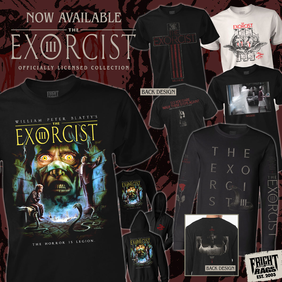 🔥 Officially licensed EXORCIST III shirts are in-stock! The return of a classic reprint & a few brand-new designs — including THE SCENE! Shop: bit.ly/3xbZloB