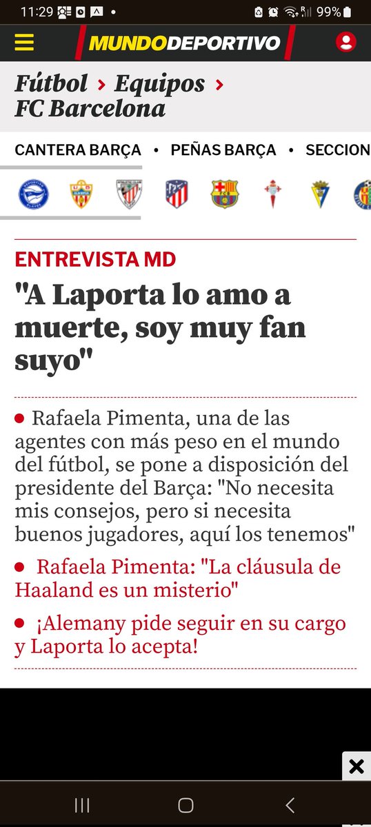 No es nada decisivo porque el negocio es el negocio. Pero la agente de Haaland tiene buena relación con Laporta. Se lo dijo a @RogerTorello en @mundodeportivo.