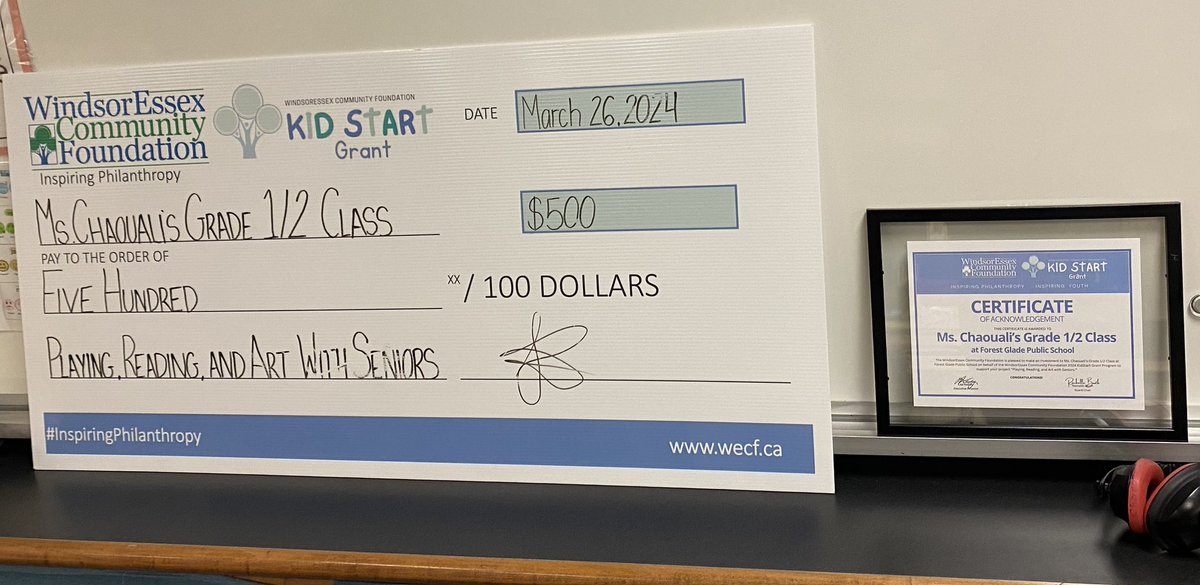 Congratulations to my Amazing grade 1/2 class who were selected to receive a $500 Kid Start Grant from The Windsor Essex Community Foundation for all the Great things they do in our community. #inclusive #givingback  <a href="/Glade_Gators/">ForestGladeGators</a> <a href="/MsAwender/">Ms Awender</a> <a href="/gecdsbpro/">GECDSB PR</a>