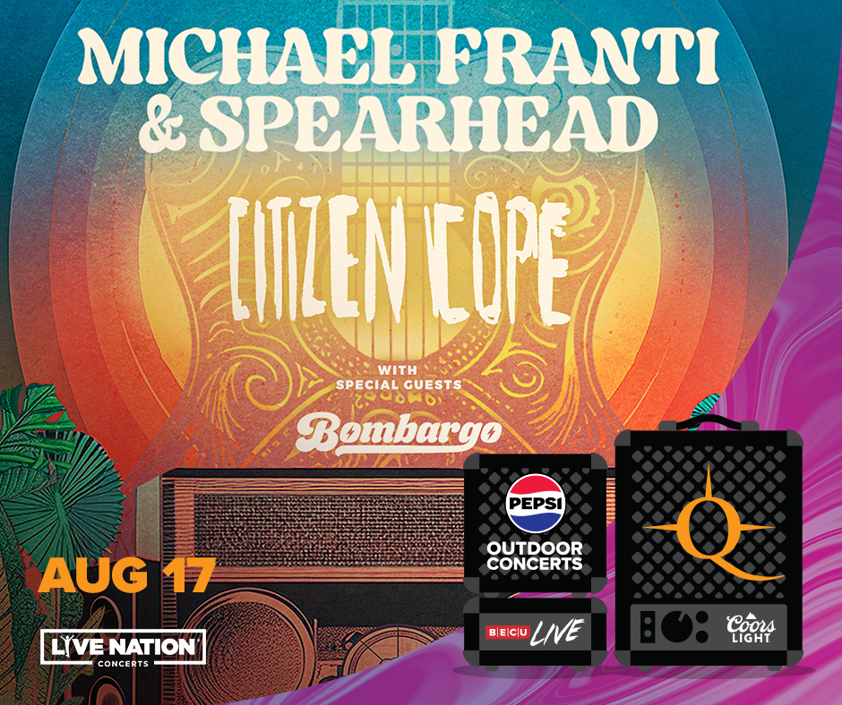 It's a good day for a new show announcement 😎 Michael Franti & Spearhead with Citizen Cope and Bombargo Date: Fri, Aug 17 | 6:15pm Camas & App Presale: Thu, Mar 28 | 10am On Sale: Fri, Mar 29 | 10am