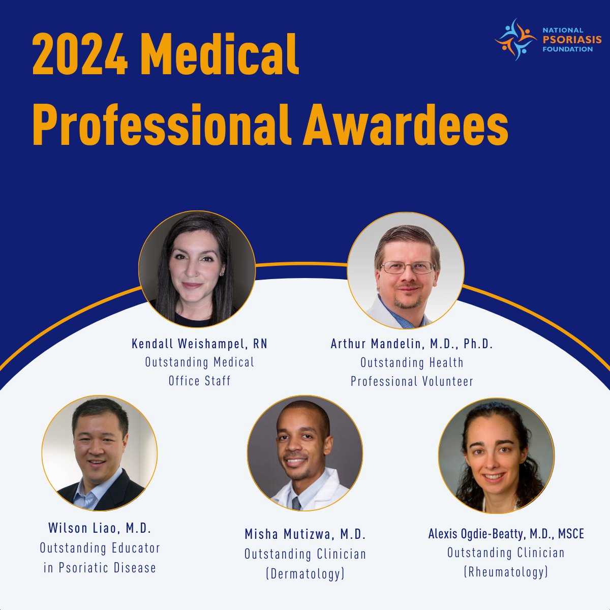 Congratulations to the recipients of the 2024 NPF Medical Professional Awards. These individuals exemplify excellence in advancing psoriatic disease care. Thank you for your dedication to improving lives through research, treatment, and education. psoriasis.org/medical-profes…