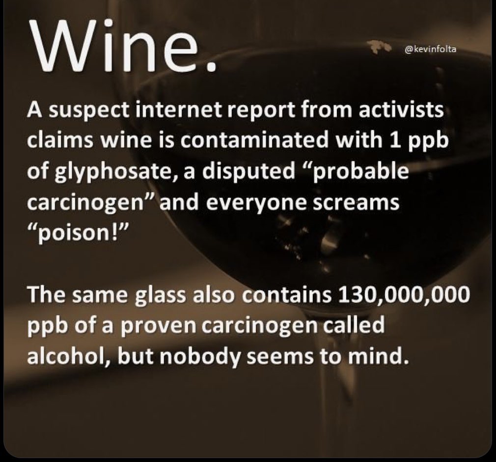 Anti-pesticide activists campaigning against pesticides whilst drinking wine. 🤦‍♂️