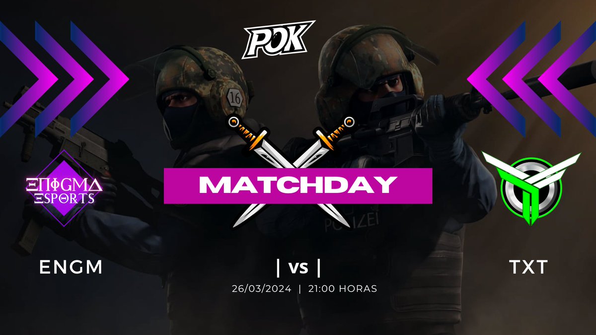 Bora lá apoiar a nossa equipa de Counter Strike na POK League One contra os TXT Gaming no canal da twitch.tv, hoje as 21:00h. 

Link da twitch do canal da POK: twitch.tv/poktv_oficial

#EnigmaCrew #CS2