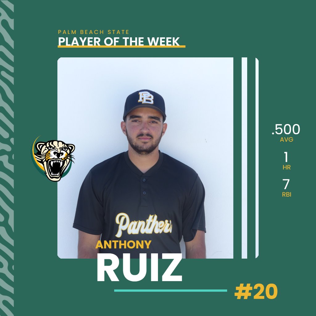 After going 4-8 this past week, with a home run and 7 runs batted in, our own Anthony Ruiz has been named Region DII Baseball Player of the Week