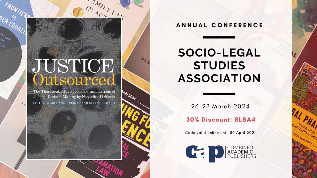 JUSTICE OUTSOURCED examines the hidden role of non-judicial officers in the courtroom & administrative settings, as well as the ethical & practical considerations of using NJOs Find copies for sale at #SLSA2024 or online here: combinedacademic.co.uk/slsa-2024/#Tem… @SLSA_UK @TempleUnivPress