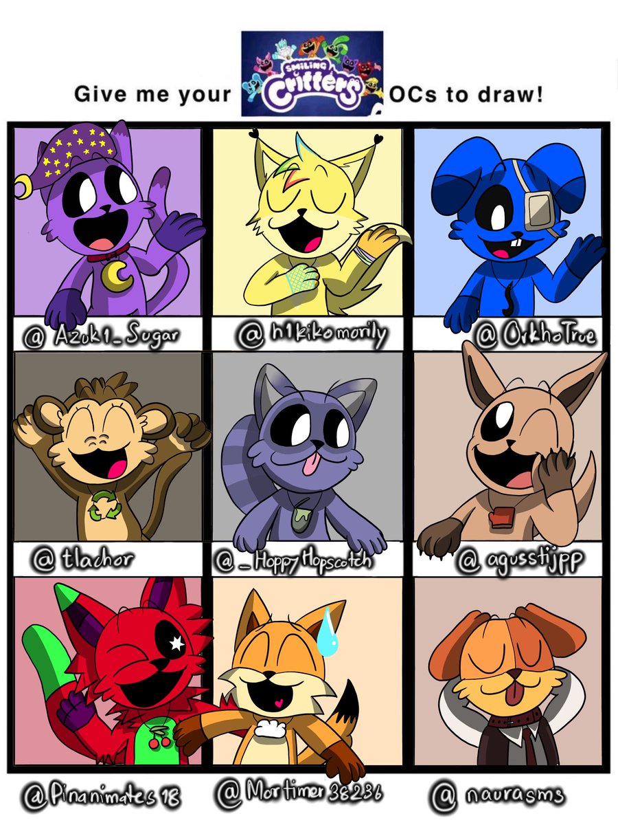 CraftyCrayola (@kawaii_ayamako) on Twitter photo Smiling critter OC part 1😘😘❤️❤️
For whose OC that didn’t appear yet, don’t be too sad! I will continue doing in the next part! Please wait! 😀😀✨✨
FA for <a href="/Azuk1_Sugar/">Azucari~ו</a> @h1kikomorily <a href="/OrkhoTrue/">DeeDeeCentral</a> <a href="/tlachor/">𝚝𝚕𝚊𝚌𝚞𝚊𝚌𝚑𝚎 𝚊𝚝𝚛𝚘𝚙𝚎𝚕𝚕𝚊𝚍𝚘!</a> <a href="/_HoppyHopscotch/">Target Hoppy Hopscotch</a> <a href="/agusstijpp/">✩ ִ ࣪ (☆▽☆) 𖥔 ࣪ ˖ ꒱</a> <a href="/Pinanimates18/">🍒Pierry!! 🍒</a> <a href="/Mortimer38236/">Mortimer Bunny</a> <a href="/naurasms/">no name but 🍉🇵🇸</a> Smiling critter OC part 1😘😘❤️❤️
For whose OC that didn’t appear yet, don’t be too sad! I will continue doing in the next part! Please wait! 😀😀✨✨
FA for <a href="/Azuk1_Sugar/">Azucari~ו</a> @h1kikomorily <a href="/OrkhoTrue/">DeeDeeCentral</a> <a href="/tlachor/">𝚝𝚕𝚊𝚌𝚞𝚊𝚌𝚑𝚎 𝚊𝚝𝚛𝚘𝚙𝚎𝚕𝚕𝚊𝚍𝚘!</a> <a href="/_HoppyHopscotch/">Target Hoppy Hopscotch</a> <a href="/agusstijpp/">✩ ִ ࣪ (☆▽☆) 𖥔 ࣪ ˖ ꒱</a> <a href="/Pinanimates18/">🍒Pierry!! 🍒</a> <a href="/Mortimer38236/">Mortimer Bunny</a> <a href="/naurasms/">no name but 🍉🇵🇸</a>