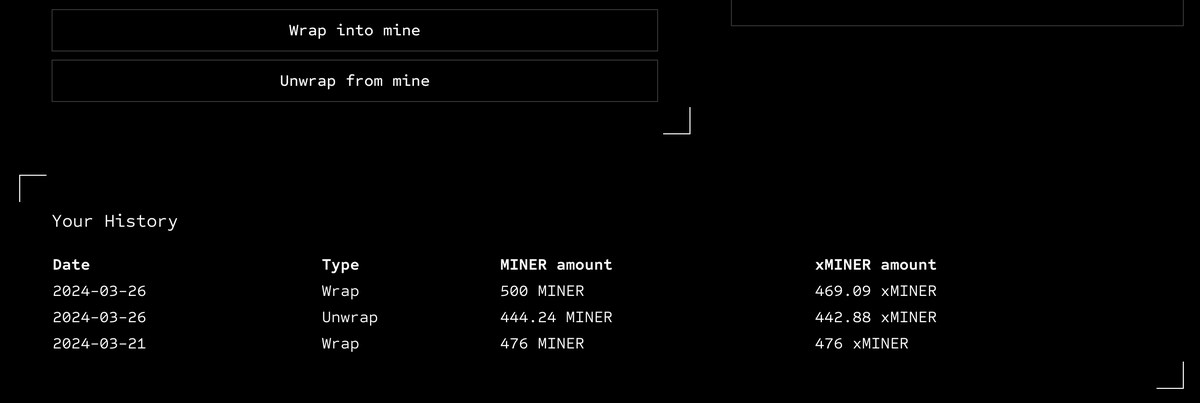 minerercx's tweet photo. You can now see your wrap/unwrap history on the $MINER protocol

https://t.co/pom8G9VMOd https://t.co/0NVUkBAIjg