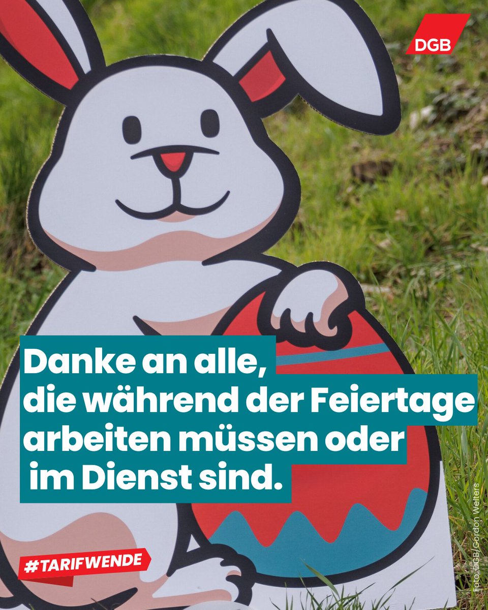 dgb_news's tweet photo. Danke!❤️🐰 Wenn es nach uns ginge, hätten alle Osterhasen einen #Tarifvertrag.

#Tarifwende https://t.co/cWl8JhGoBB