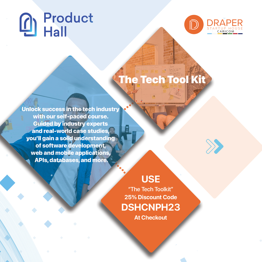 _producthall's tweet image. Unlock the future of tech with code DSHCNPH23 🚀
Thanks to our partnership with Draper Startup House CARICOM, you get a sleek 25% off our new course The Tech Toolkit. Your gateway to innovation awaits!
#ProductManagement #TechToolkit #Partnerhsip