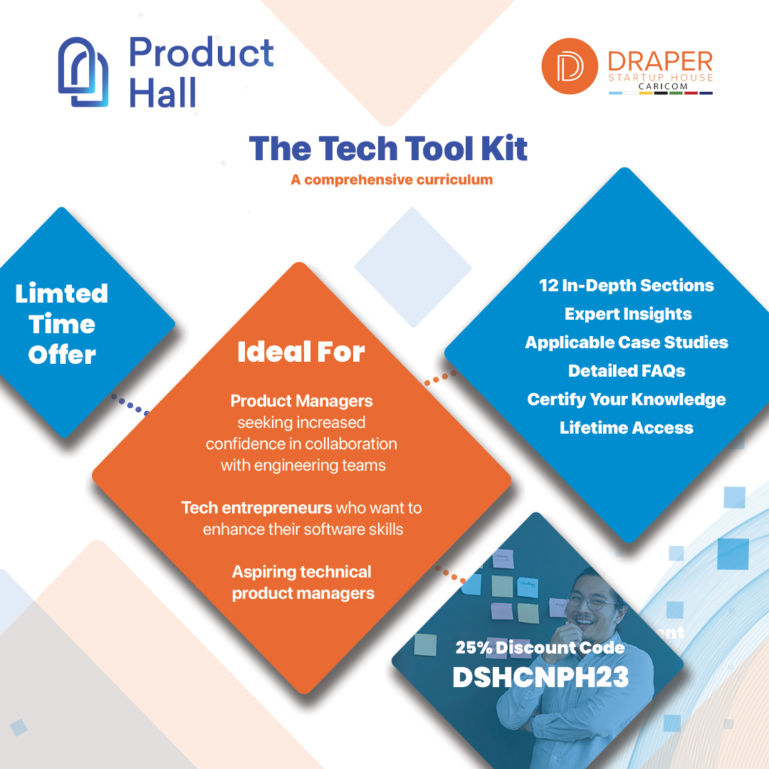 _producthall's tweet image. Unlock the future of tech with code DSHCNPH23 🚀
Thanks to our partnership with Draper Startup House CARICOM, you get a sleek 25% off our new course The Tech Toolkit. Your gateway to innovation awaits!
#ProductManagement #TechToolkit #Partnerhsip