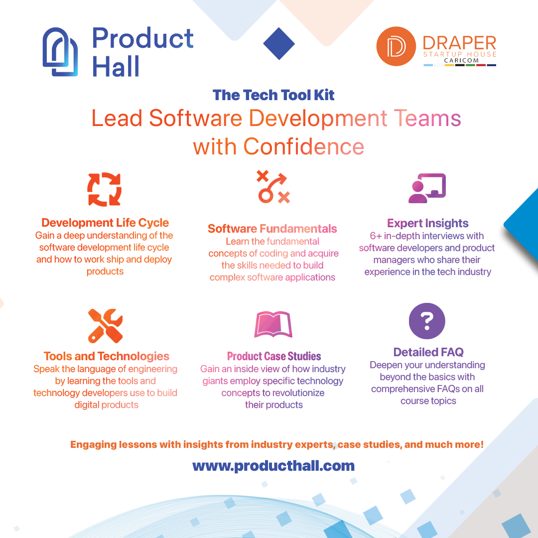 _producthall's tweet image. Unlock the future of tech with code DSHCNPH23 🚀
Thanks to our partnership with Draper Startup House CARICOM, you get a sleek 25% off our new course The Tech Toolkit. Your gateway to innovation awaits!
#ProductManagement #TechToolkit #Partnerhsip