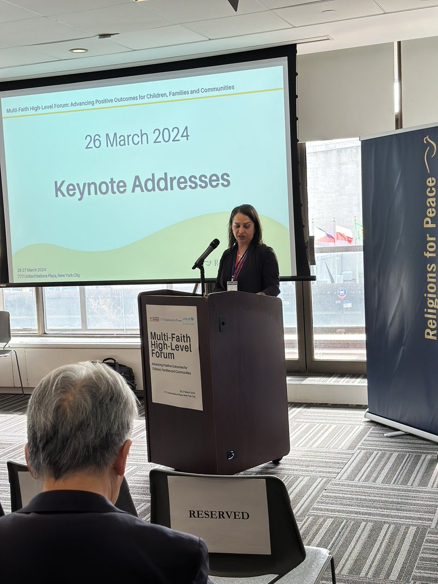 #MultiFaithHighLevelForum: Ms. Anurita Bains, Deputy Director of Programmes (a.i), <a href="/UNICEF/">UNICEF</a>: “#Faith communities are uniquely positioned to provide services across #religious, racial, and ethnic lines.”