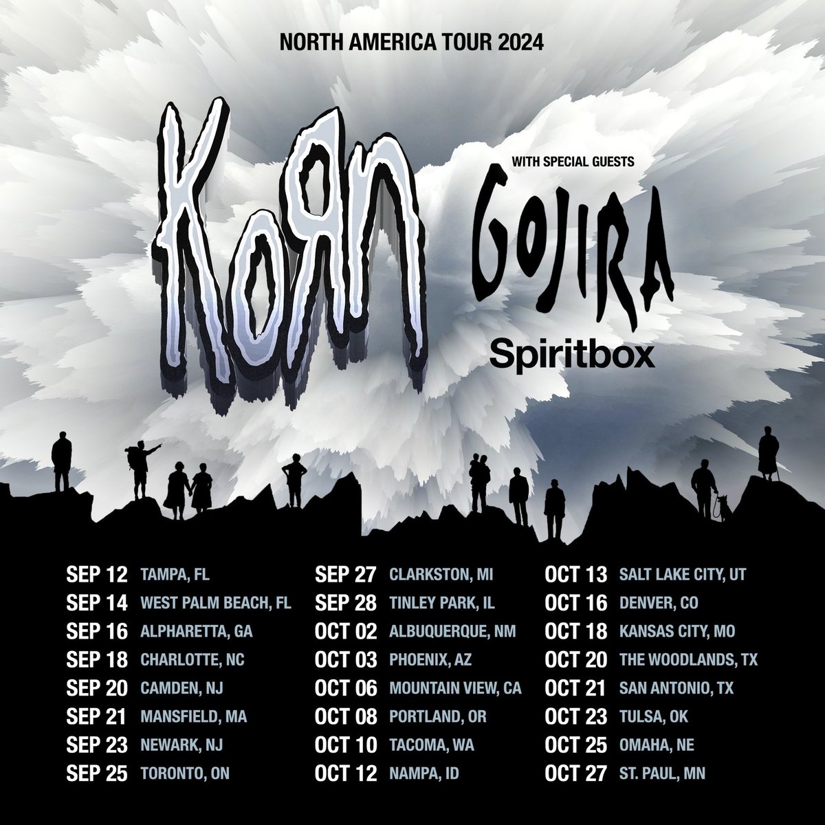 Sept-Oct North American tour w/ @Korn @GojiraMusic on sale Friday. Special Spiritbox pre sale this Wednesday at 10am local. Be sure to join our newsletter for the password. Spiritbox.com