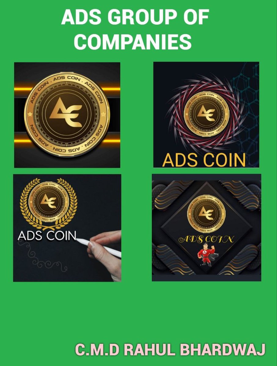 ADS GROUP OF COMPANIES' based at INDIA 🇮🇳. We Are With 5 MILLION Plus DEDICATED TEAM, 10 Plus DIGITAL ASSETS & MACRO BAZAR MART. WORKING AS Per GOVT. GUIDELINES. We have, Our Own ADSCOIN EXCHANGE Listed With TOP 20 COINS.