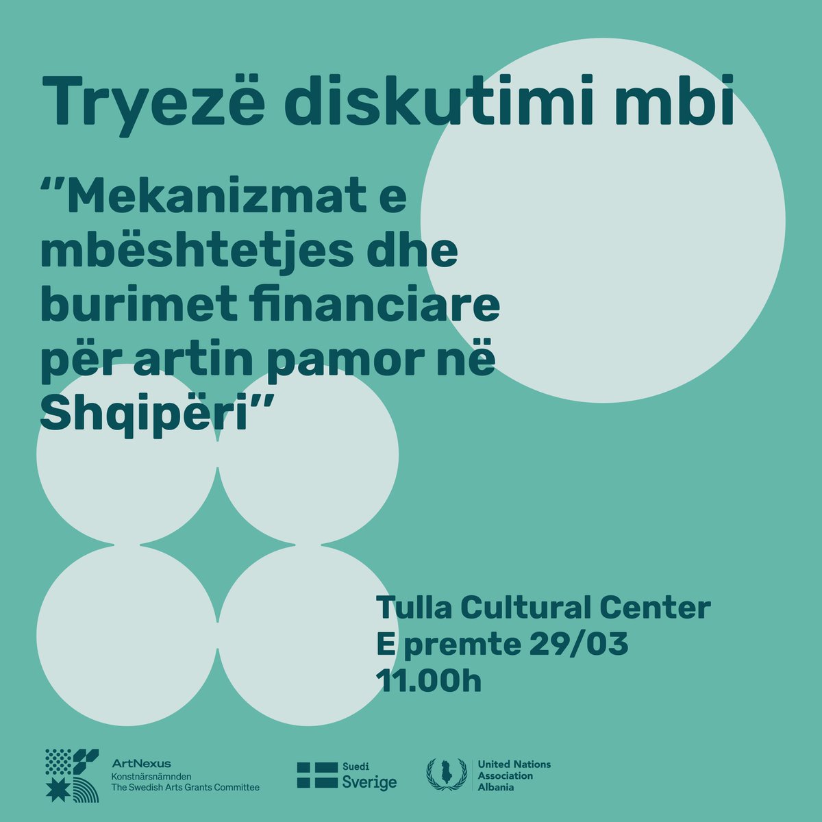 Join us on March 29, 11:00, @ Tulla Culture Center for a roundtable on the policy paper 'On Financial Mechanisms for Visual Arts in Albania' 📘 U're voice matters in shaping a transparent, equitable art funding system! #UNAAxArtNexus #VisualArtsReform #AlbaniaArtScene