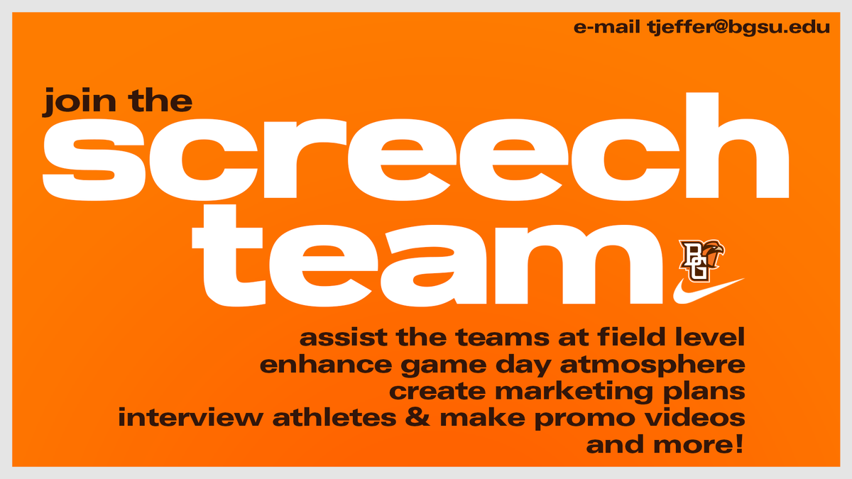 BGScreechTeam's tweet photo. 🚨INTERNS WANTED🚨
🌞Summer Interns
🍃Fall Interns

Apply now by DMing or e-mail tjeffer@bgsu.edu https://t.co/ZlY4QM7SFk