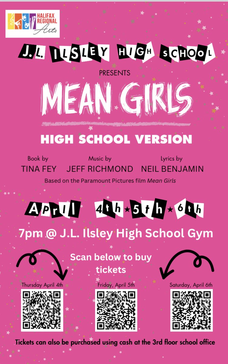 It's Spring, it's musical season! Looking forward to this show at J.L.Ilsley in a few weeks! Ticket info included in the poster. This is production #5 of the 20 HRCE shows Halifax Regional Arts is proud to support and promote this school year! #ThanksToYouHalifax @hfx_arts