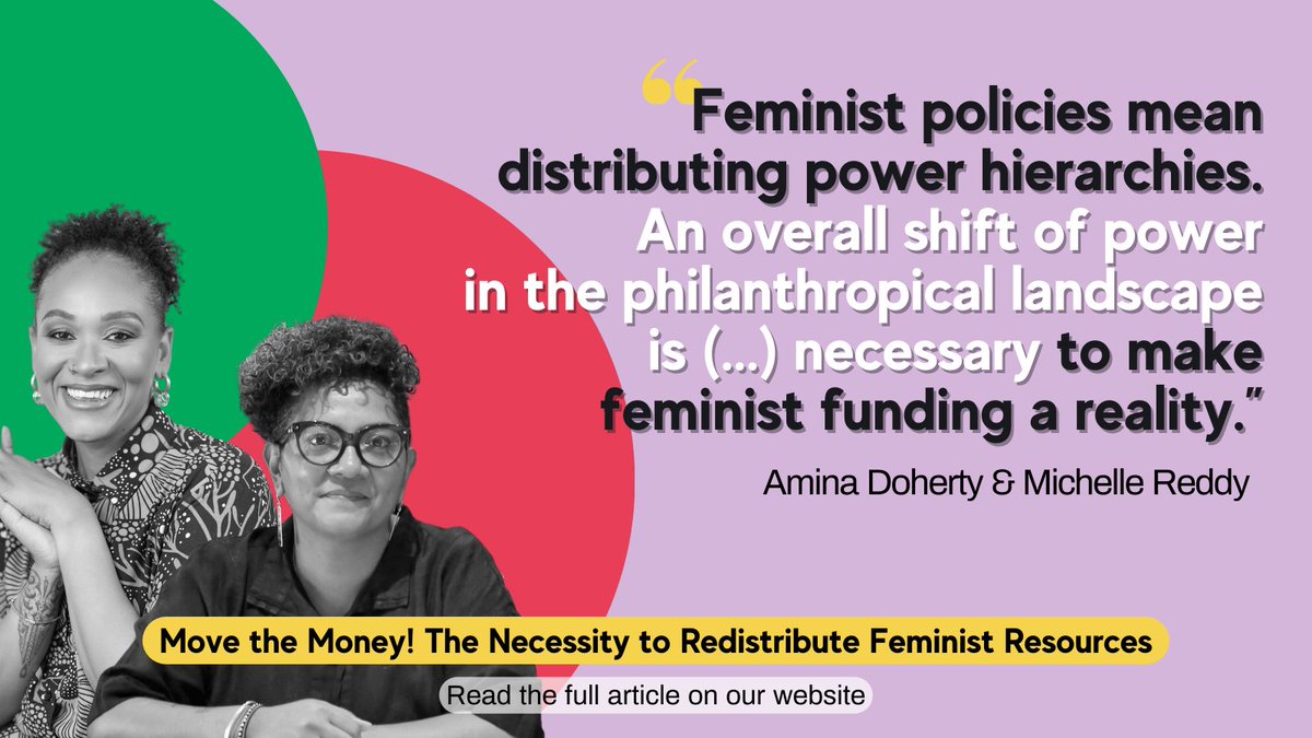 Discover the article 'Move the Money! The Necessity to Redistribute Feminist Resources', from an #InterviewSeries led by @MiriamMonaMu, collaboration with @boell_gender. Explore the discussion with @MicheMReddy & @aminaolayiwola bit.ly/3PDPrlN @PacFemFund @BlackFemFund