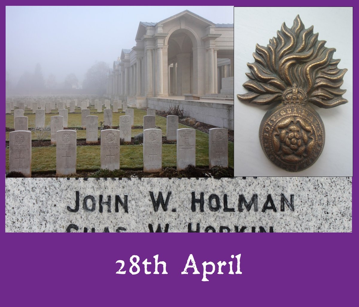 Remembering Pte John Holman, 17th (Empire) Royal Fusiliers. Killed in action on this day in 1917, age 40. Formerly 3176 Royal Fusiliers. Son of Mr & Mrs John Holman, 34 Lynn Rd, Wisbech. Husband of Mabel May Holman. Arras Memorial, Pas de Calais, France. #WisbechWarMemorial