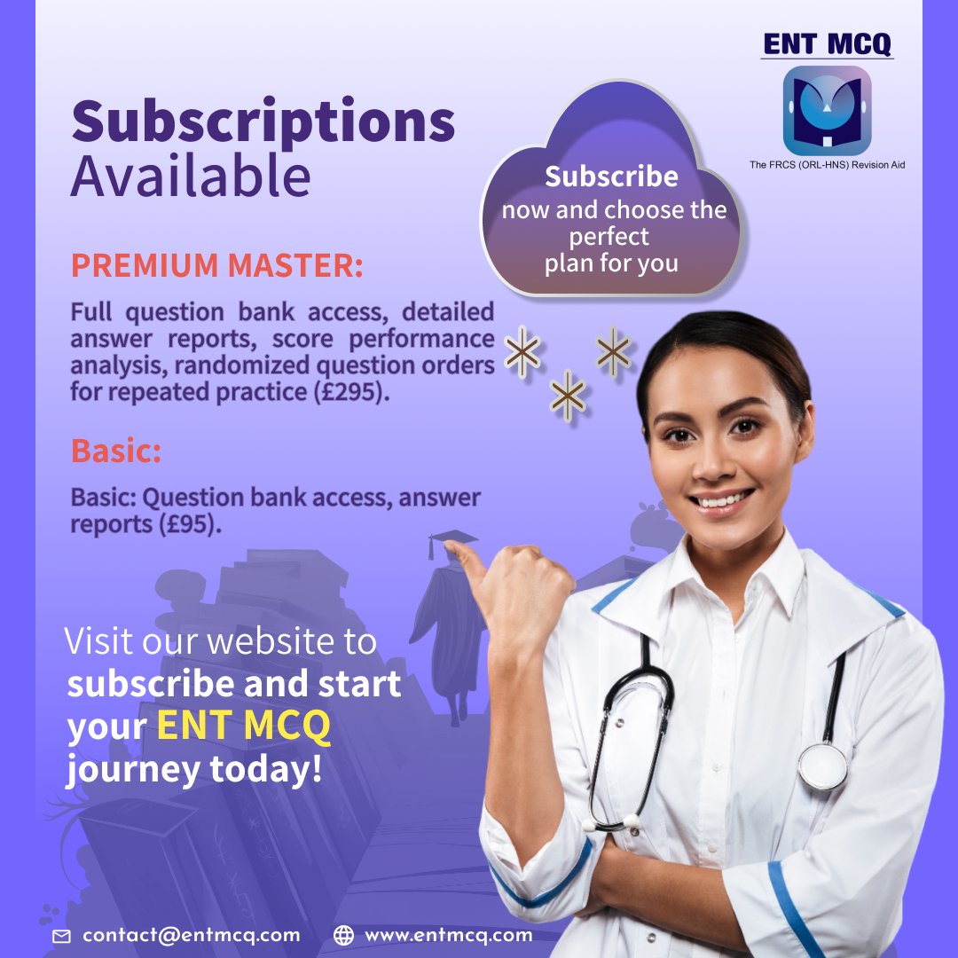 Subscribe now and choose the perfect plan for you

𝐂𝐨𝐧𝐭𝐚𝐜𝐭 𝐮𝐬 𝐨𝐧 support@entmcq.com and visit us on entmcq.com #ent #entsurgery #Diagnosis #MedEd #medx #anemia #medtwittter #foamed #ecfmg #ecfmgcertificate #Medical #MedTech
@fxgodzeuss
@ManualOMedicine