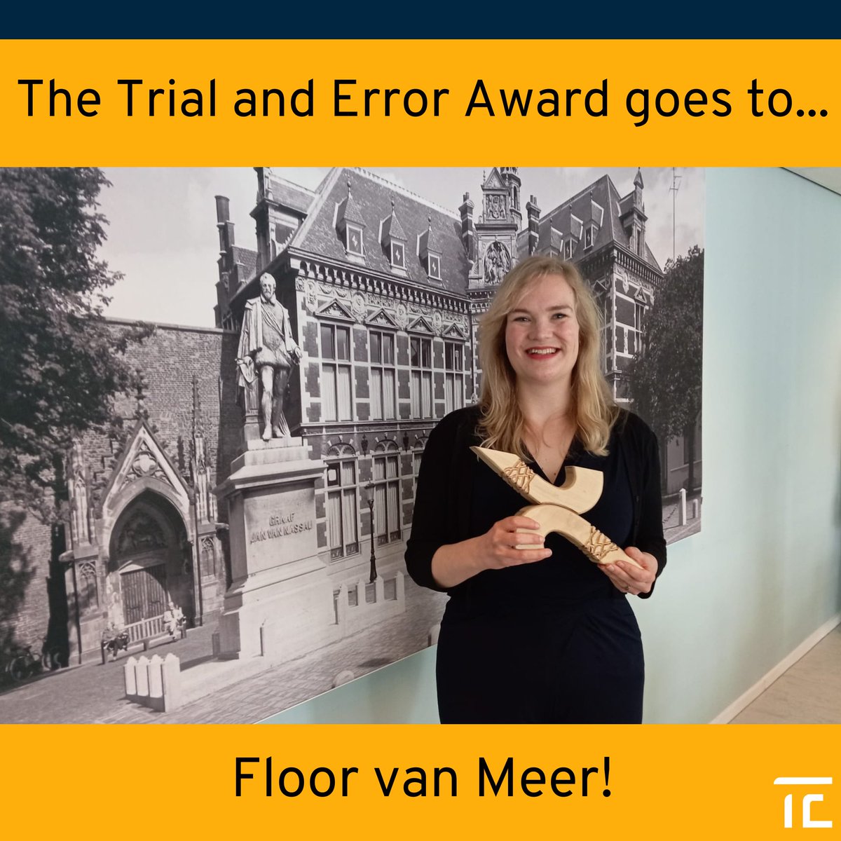 Today, psychologist Floor van Meer won the Trial and Error award for her study on the effect of car driving on snacking! Together with @UYA_Utrecht, we looked for a way to acknowledge the important role of trial and error in science. The result: a price for 'failed' research! 1/2