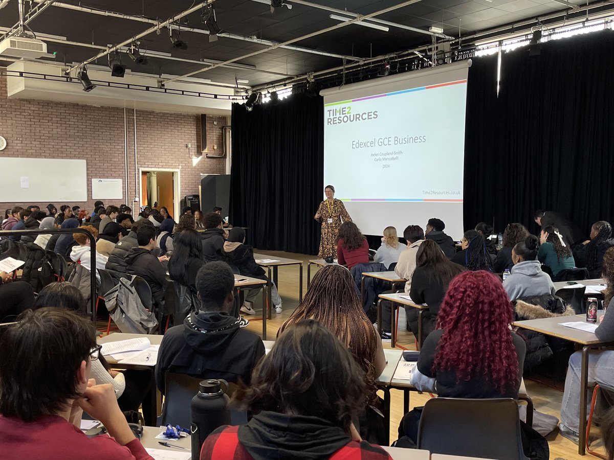 Year 13 business students from @SFX6thForm and @stcharlessfc are preparing for the Easter break by honing their revising skills today in a full day revision conference led by exam preparation experts @time2resources. #businessalevel #sixthformcollege #catholicsixthformcollege