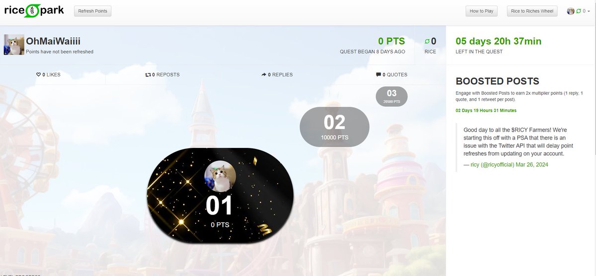 Xerca0x's tweet image. ลุยกันต่อกับโปรเจค Rice Park แนว Social Fi คนดีคนเดิม
ทางไปลุย 👇
Ref : ricepark.co/?refid=OhMaiWa…
วิธีที่ทำ 
เหมือนที่ผ่านๆมา คือ แท็ก @ricyofficial 
ลุ๊ยยย

@GetBubbleCoin $BUBBLE @onunblocked 
$BLOCK @GetBlockGames @ParamLaboratory
$PARAM @AINNLayer2 #ANVM
@ricyofficial $RICY