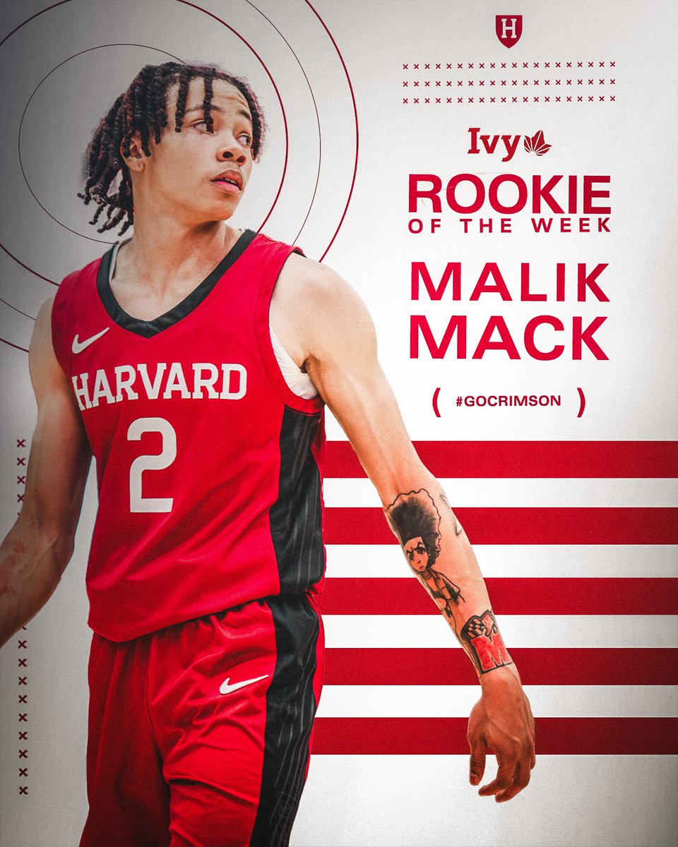 Harvard star freshman Malik Mack now in the portal. Will be in high demand.  The tattoo is interesting., image size:960x1200